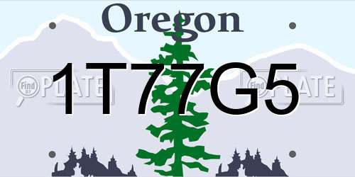 1T77G5 Oregon License Plate