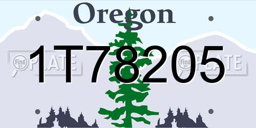 1T78205 Oregon License Plate