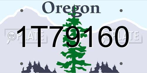 1T79160 Oregon License Plate