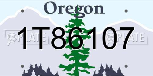 1T86107 Oregon License Plate