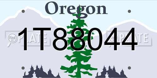 1T88044 Oregon License Plate