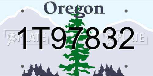 1T97832 Oregon License Plate