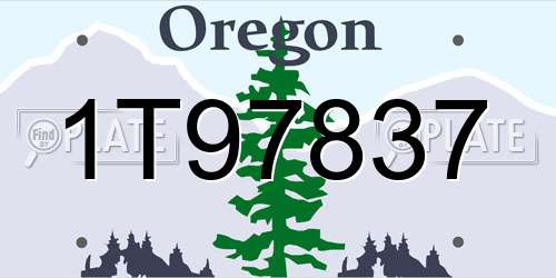 1T97837 Oregon License Plate
