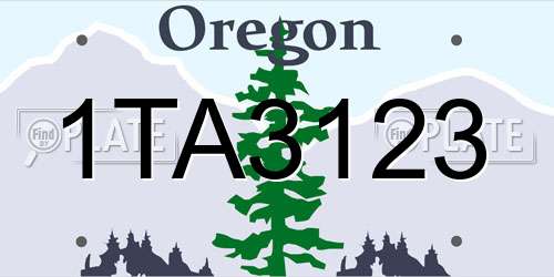 1TA3123 Oregon License Plate