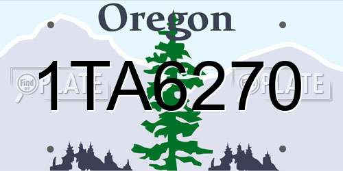 1TA6270 Oregon License Plate