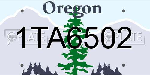 1TA6502 Oregon License Plate