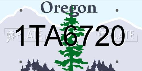 1TA6720 Oregon License Plate