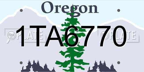 1TA6770 Oregon License Plate
