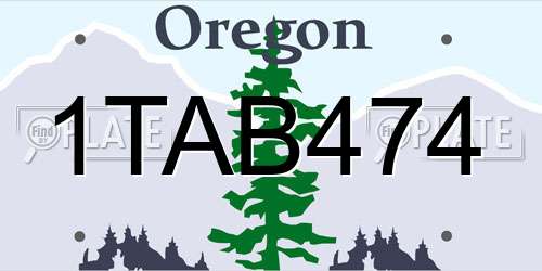 1TAB474 Oregon License Plate