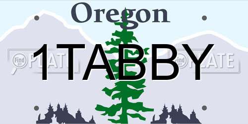 1TABBY Oregon License Plate
