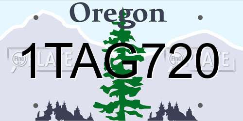 1TAG720 Oregon License Plate