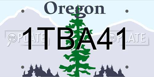 1TBA41 Oregon License Plate