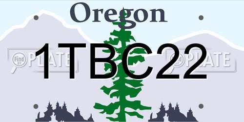 1TBC22 Oregon License Plate