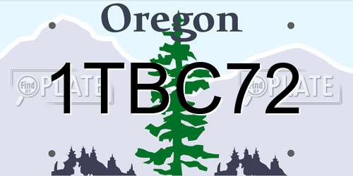 1TBC72 Oregon License Plate