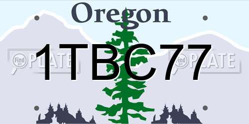 1TBC77 Oregon License Plate