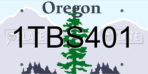 1TBS401 Oregon License Plate