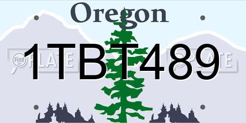 1TBT489 Oregon License Plate