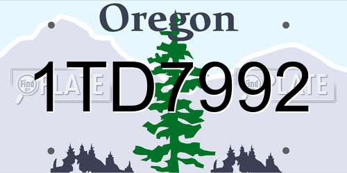 1TD7992 Oregon License Plate