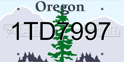 1TD7997 Oregon License Plate