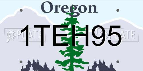 1TEH95 Oregon License Plate