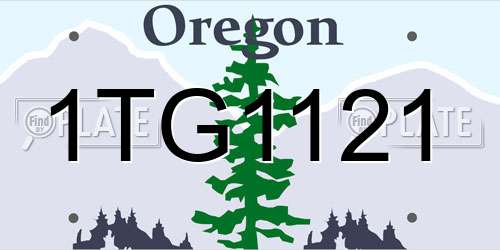 1TG1121 Oregon License Plate