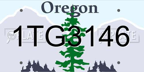 1TG3146 Oregon License Plate