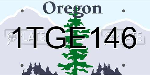 1TGE146 Oregon License Plate