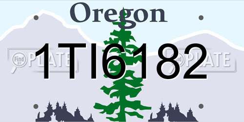 1TI6182 Oregon License Plate