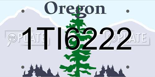 1TI6222 Oregon License Plate