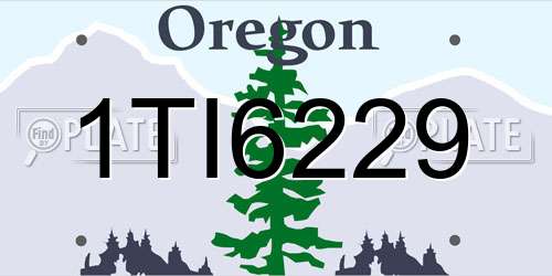 1TI6229 Oregon License Plate