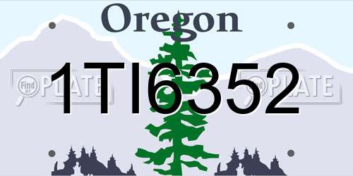 1TI6352 Oregon License Plate