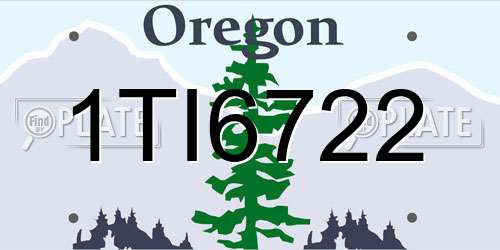 1TI6722 Oregon License Plate