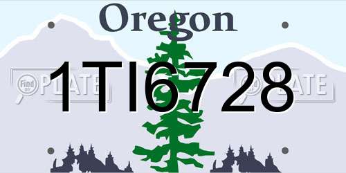1TI6728 Oregon License Plate