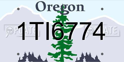 1TI6774 Oregon License Plate