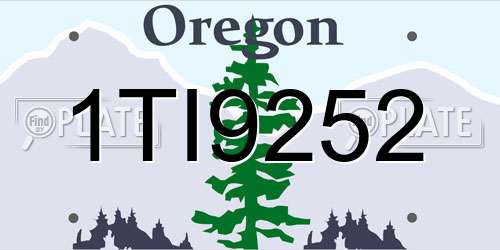 1TI9252 Oregon License Plate
