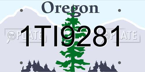 1TI9281 Oregon License Plate
