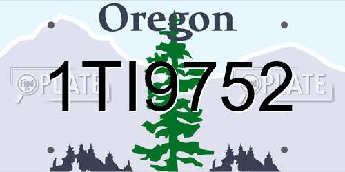 1TI9752 Oregon License Plate