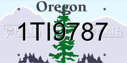 1TI9787 Oregon License Plate
