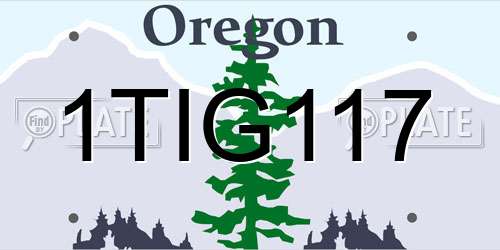 1TIG117 Oregon License Plate