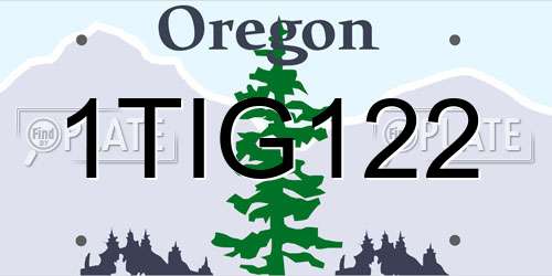 1TIG122 Oregon License Plate
