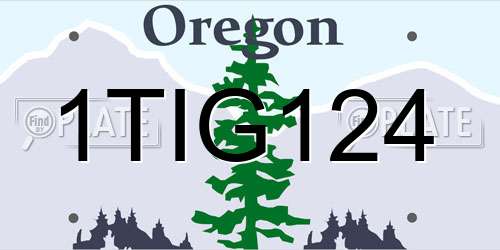 1TIG124 Oregon License Plate