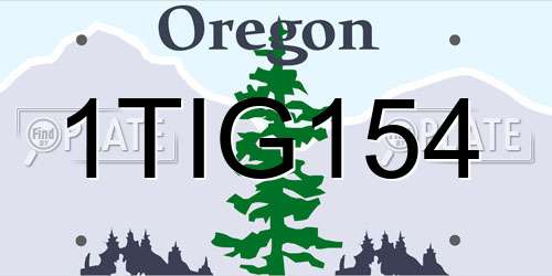 1TIG154 Oregon License Plate