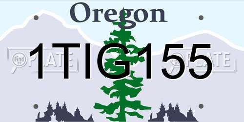 1TIG155 Oregon License Plate