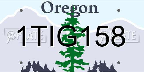 1TIG158 Oregon License Plate