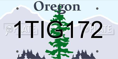 1TIG172 Oregon License Plate