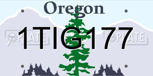1TIG177 Oregon License Plate