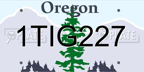1TIG227 Oregon License Plate
