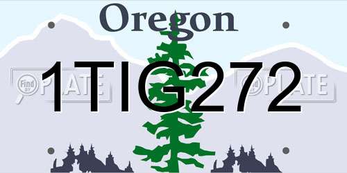 1TIG272 Oregon License Plate
