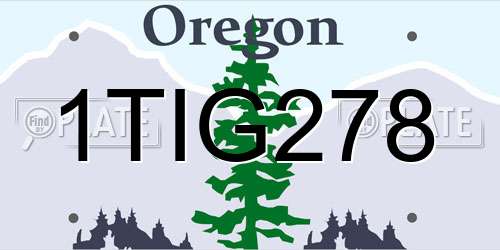 1TIG278 Oregon License Plate