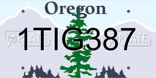 1TIG387 Oregon License Plate